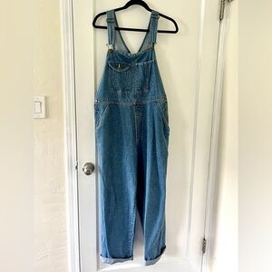 Vtg LLBean Blue Denim Overalls Large